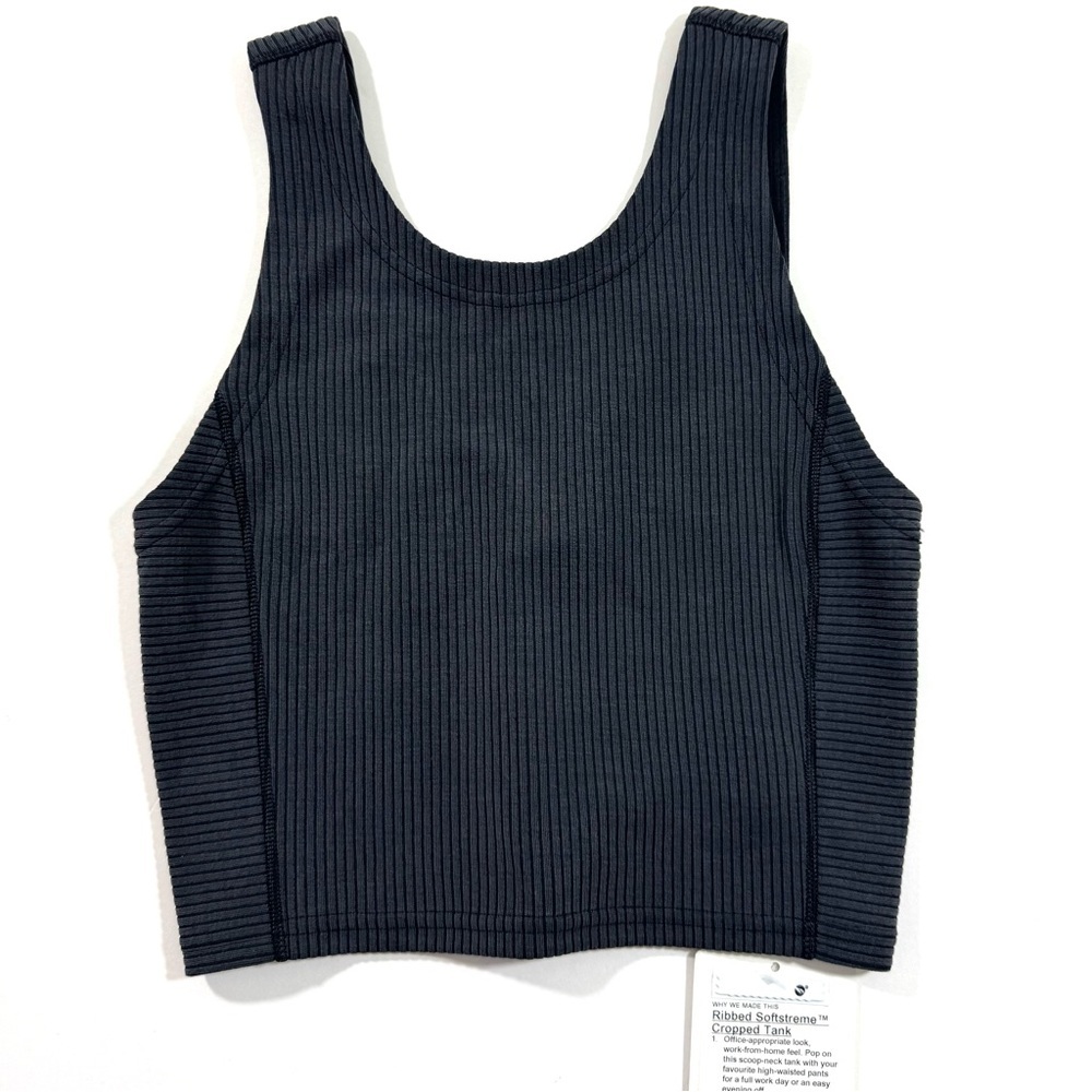 New Lululemon Softstream Cropped Tank Top Black Yoga Athleisure